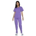 thumbnail image 1 of Landau Women's Essentials Snap Front Scrub Top, Classic Relaxed Fit, V-Neck, 4 Pockets, 1 of 5