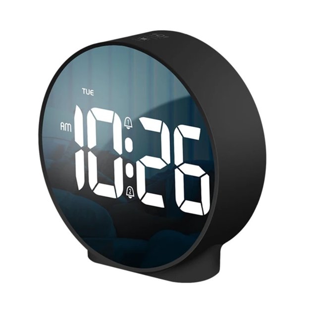 Digital Alarm Clock LED Desk Travel Electronic Clock Dual Alarm 12/24H Snooze Week Display Bedside Clock Table Clock