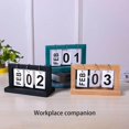 thumbnail image 4 of TinyGlam Desk Calendar, Flip Wooden Perpetual Calendar Metal Desk Calendar, Perpetual Daily Flip Calendar for Desk Reusable Office Desktop Decor, Desk Accessories for Home Office Decor(Black), 4 of 5