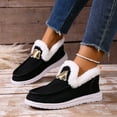 thumbnail image 6 of Black Women'S Comfort Canvas Shoes With Fleece Lining And Thick Sole Ideal For Cold Weather, 6 of 9