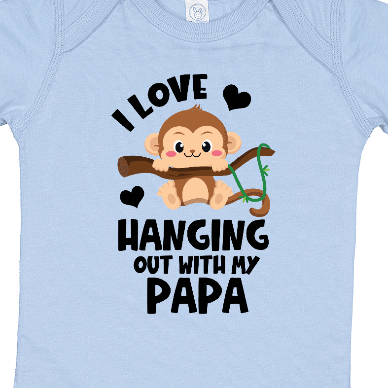 Inktastic Monkey I Love Hanging out with My Papa Boys or Girls Baby Bodysuit