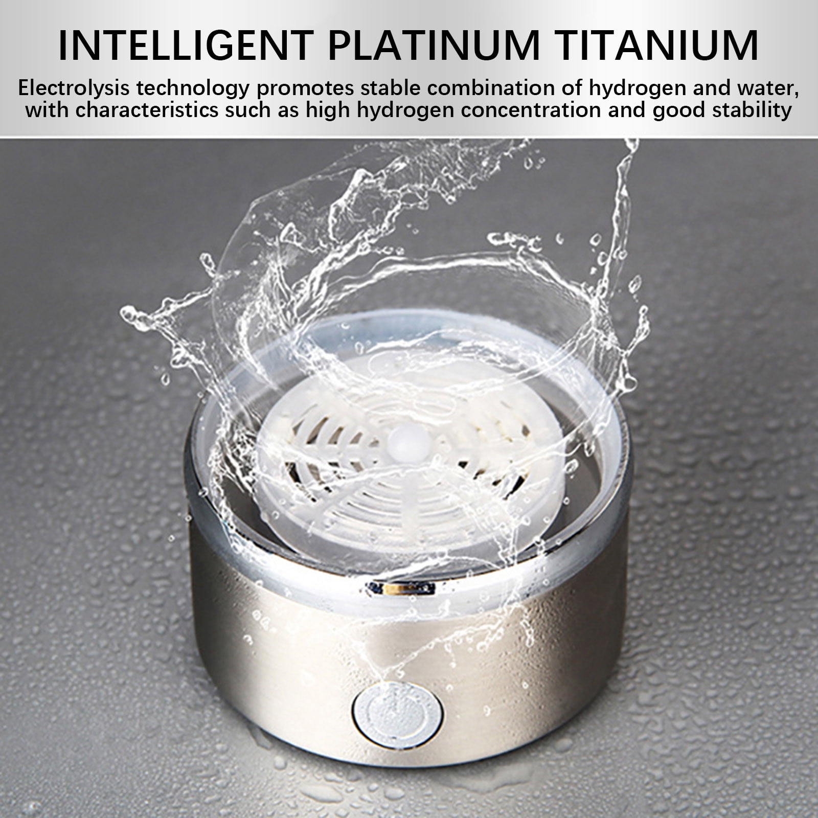 Fankiway Rich Hydrogen Cup, USB Rechargeable Hydrogen Water Bottle, Portable Glass Bottles Weak Alkaline Cup Anti-Oxidation and Anti-Aging Glass Health Cup, Micro Electrolysis Hydrogen Production Cup
