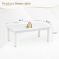thumbnail image 6 of Dycanpo 42'' Outdoor Coffee Table,Rectangle Patio Table for Outside,HDPS,White, 6 of 6