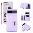 thumbnail image 1 of for Google Pixel 7 Detachable Shoulder Strap Wallet Case, with Card Slots & 360-degree Rotation Stand Ring Flip Premium PU Leather Protective Cover Lanyard for Women Girls, Purple, 1 of 9