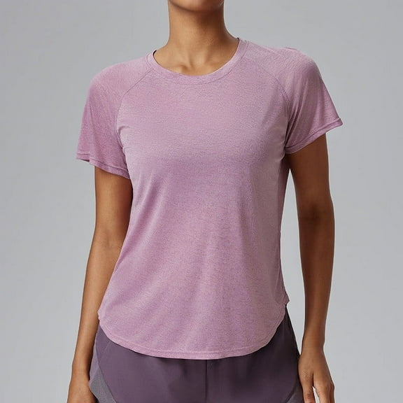 Dealovy Running Tops for Women Mesh Breathable Workout Tops Athletic Short Sleeve Fitting Tee Shirts