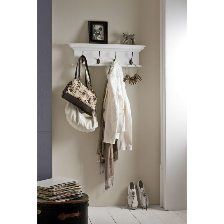 Eure 24'' Wide 4 - Hook Wall Mounted Coat Rack in White/Satin