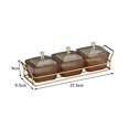 thumbnail image 3 of Nordic Caddy Serving Platter Dessert Dividing Plate Rack Caddy Serving Platter for Kitchen Cookies Home 3 Bowls Aureate, 3 of 8