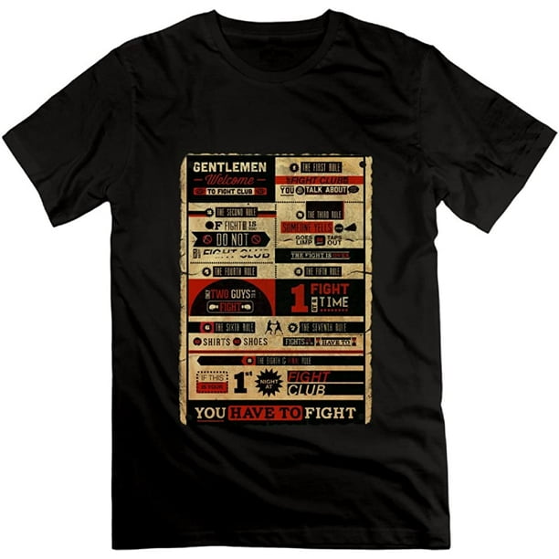 Fight Club Rotten Tomatoes | Classic-men's Fight Club Rules Movie Poster  Short Sleeve 