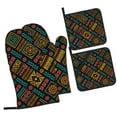 thumbnail image 3 of ZNDUO Oven Mitts and Pot Holders Sets, Aztec Mayan Tribal Pattern Non-Slip Cooking Oven Mitt, 3 of 8