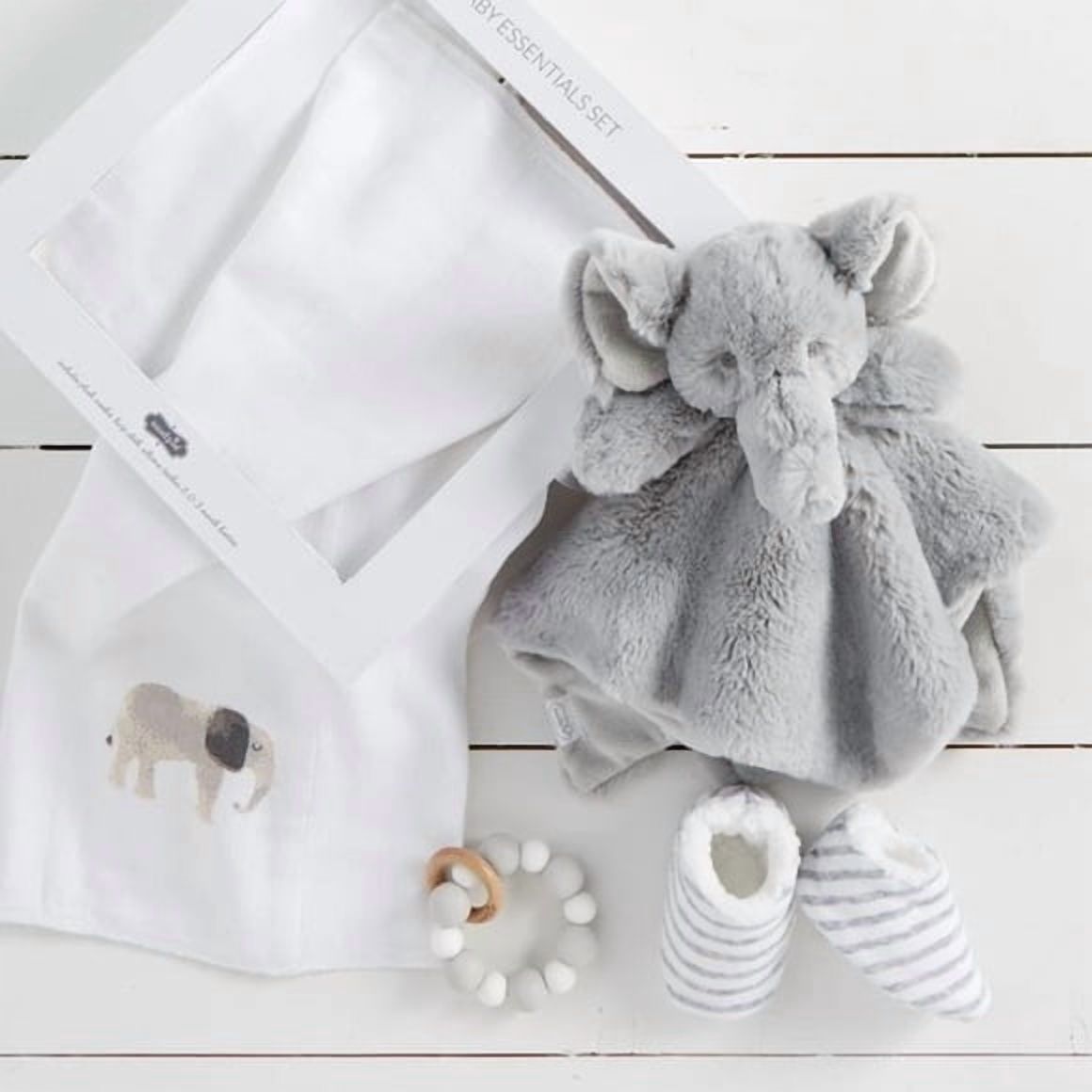 Mud Pie Elephant Baby Essentials Gift Set