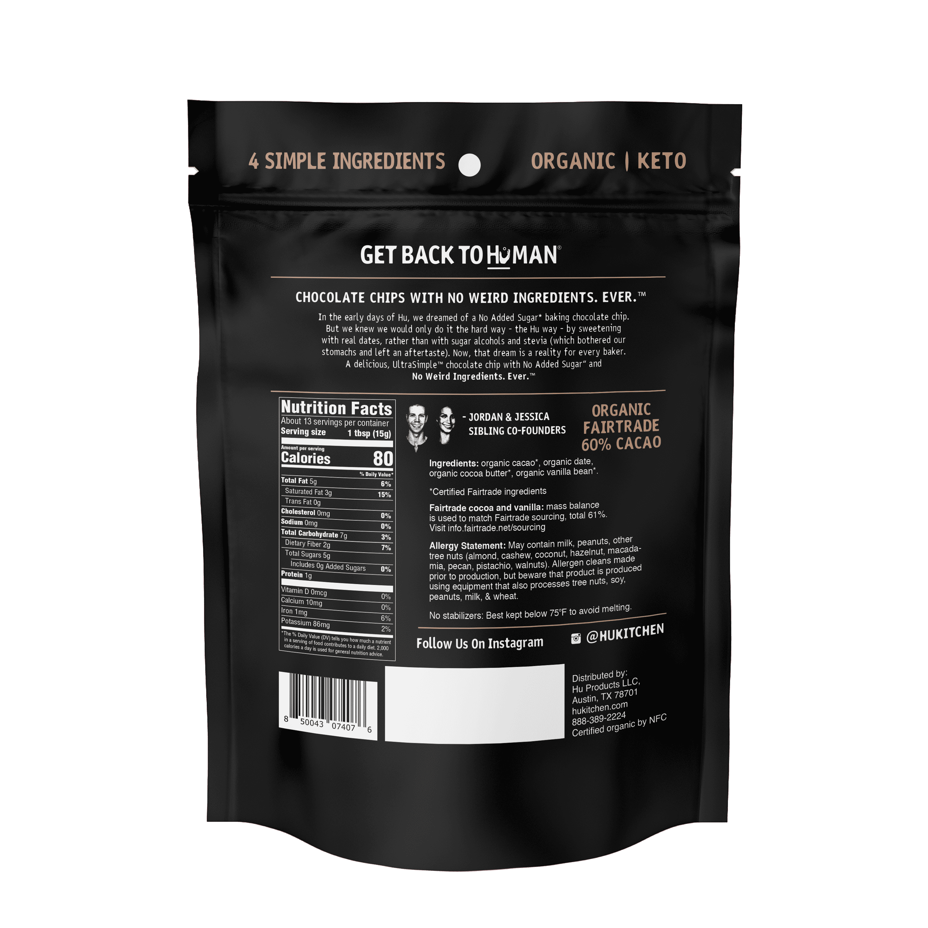 Hu No Added Sugar Chocolate Chips