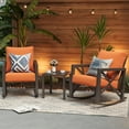 thumbnail image 3 of UDPATIO Rocking Chair Bistro Set, 3 Piece Outdoor Patio Furniture Set with 2 Rockers and 1 Metal Coffee Table with Thick Cushions for Porch, Backyard, Poolside, Orange, 3 of 10