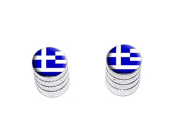 Greece Greek Flag Bike Valve Stem Caps by Graphics and More