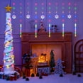 thumbnail image 5 of 10Ft, Christmas Decorations Lights, 120 LED Snowflake Window Curtain String Lights Battery Operated Fairy Lights for Bedroom Room Party Home Xmas Tree Indoor Outdoor Decorations, 5 of 6