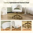 thumbnail image 3 of UBesGoo Modern Swivel Accent Chair, Flannel Makeup Vanity Chair, Highly Adjustable Desk Chair for Living Room Dorm Office, White, 3 of 10