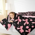 thumbnail image 4 of Castle Fairy Kawaii Bowknot Cherry 3 Pieces Queen Comforter Set for Girls Teens Children,Cute Galaxy Ultra Soft Bedding Sets,Black Pink Bedding Comforter Set,Ultra Soft Home Decor, 4 of 8