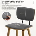 thumbnail image 6 of Foreate 26" Counter Height Bar Stools, Set of 2 with Rattan Mid-Back, Modern Wooden Stool Leather Upholstered Bar Chair Mid Century for Kitchen Island Dining Room Office, 6 of 11