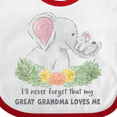 thumbnail image 4 of Inktastic I'll Never Forget That My Great Grandma Loves Me Elephants Boys or Girls Baby Bib, 4 of 4