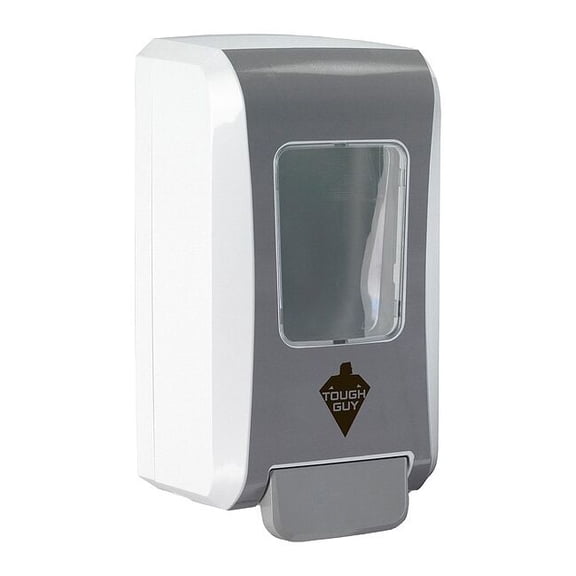 Tough Guy Foam Soap Dispensr, Push-Style, 2000mL, White/Gray 40ZJ78