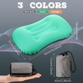 thumbnail image 2 of Paquete de 3 almohadas inflables de viaje para acampar, almohadas inflables ultraligeras, livianas y portátiles, para cuello, soporte lumbar, camping, senderismo, dormir, 3 colores Rojo Verde, 2 of 5