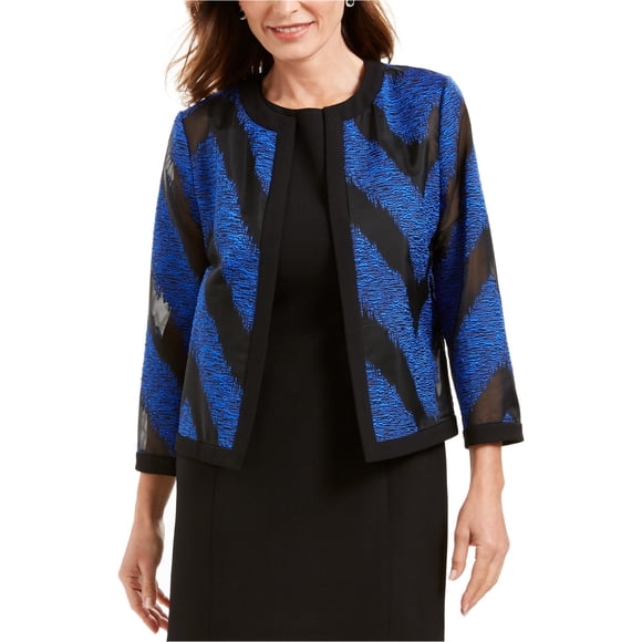 Kasper Womens Organza Illusion Chevron Jacket