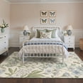 thumbnail image 2 of DEORAB 8x10 Washable Area Rug for Living Room with Non Slip Backing,Traditional Flat Pile Rug,Low Pile Lightweight Carpet,Floral Print Mat,Better Home,Washable Machine for Bedroom,Green, 2 of 5