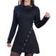 thumbnail image 3 of Vestidos de cadera con botones de cuello alto para mujer, moda de primavera, Color sólido, Diagonal, botonadura única, manga larga, ropa femenina, 3 of 6