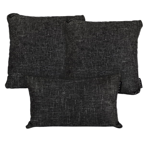 Set de 3 Cojines (1 Rectangular y 2 Cuadrados Grandes) Fash Negro