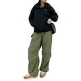 thumbnail image 2 of VISgogo, pantalones informales para mujer con cintura elástica, cordón ajustable, decoración de bolsillo, ropa suelta de verano VISgogo  moda, 2 of 4