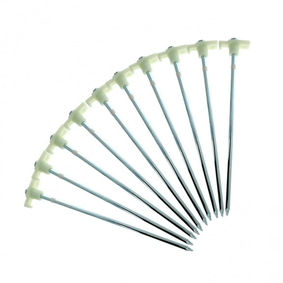 Set Of 10 Glow In The Dark Tent Stakes Pegs Heavy Duty Steel Metal Camping Tarp