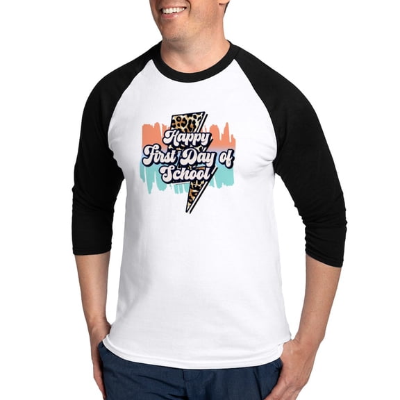CafePress - Happy First Day Of School Welcome Back Retro - Cotton Baseball Jersey, 3/4 Raglan Sleeve Shirt