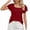 Wine, variant on Timegard Womens Top Ruffle Short Sleeve Square Neck Solid Color Comfy Casual Loose Tee Shirts Travel