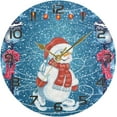 thumbnail image 5 of Dreamtimes Christmas Snowman Wall Clock, Silent Non Ticking Battery Operated Creative Decorative Round Clock for Kitchen, Living Room, Bathroom, Home School Office, 10 Inch, 5 of 7