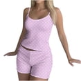 thumbnail image 7 of Women's Polka Dots 2 Piece Outfit Spaghetti Strap Sleeveless Crop Top Camisole and Shorts Pajamas Set Sleepwear Nightwear, 7 of 7