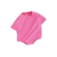 thumbnail image 2 of Yunliwuli Newborn Baby Summer Romper Solid Color Short Sleeve Jumpsuit for Toddler Boy Girls Cute Clothes, 2 of 10