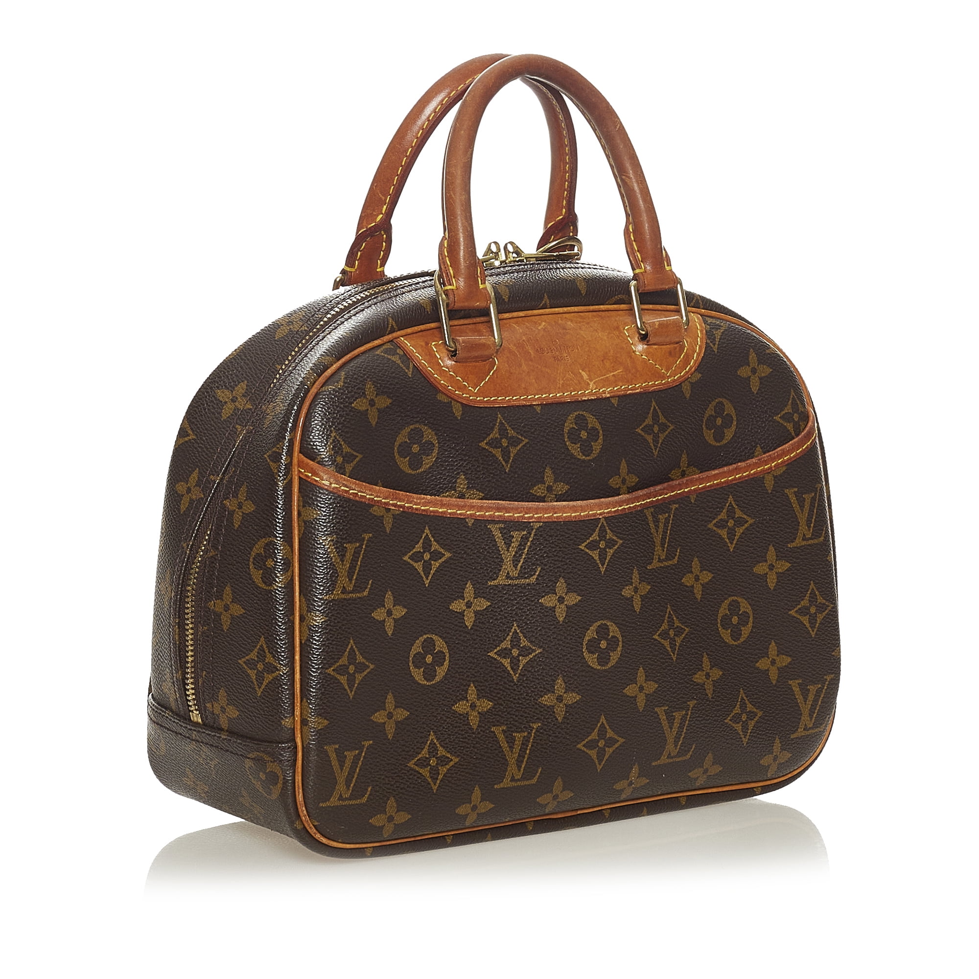 Pre-Owned Authenticated Louis Vuitton Monogram Trouville Calf Canvas Brown  Handbag Top HandleBag Women (Fair) 