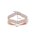 thumbnail image 2 of Round White Cubic Zirconia Solitaire Enhancer Guard Ring 14K Rose Gold Ring Size - 4, 2 of 3