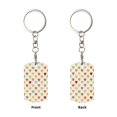 thumbnail image 2 of Goofa Heart Polka Dot Printed Rectangular Metal Keychain Bag Charm Floral Charm for Purse Keys Metal Keyring Gift for Women Accessories, 2 of 7