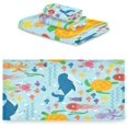 thumbnail image 2 of Dreamtimes Ocean Animals Towel Set of 3, Highly Absorbent Soft Towels with Bath Towel, Hand Towel and Washcloth for Bathroom Hotel Gym Spa, 2 of 7
