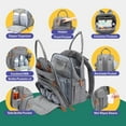 thumbnail image 2 of Diaper Bag Backpack, Portable Baby Bag Include Insulated Pocket, 3 In 1 Multi-Functional Travel Baby Diaper Bag with Diapers Changing Pad - Gray, 2 of 6