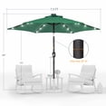 thumbnail image 3 of ACEGOSES 7.5ft LED Solar Outdoor Patio Market Table Umbrella with Polyester Canopy for Garden,Yard and Poolside, Forest Green, 3 of 9