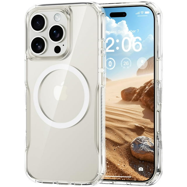 Funda de teléfono Diverbox para iPhone 16 Pro Max con MagSafe Clear