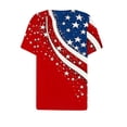 thumbnail image 4 of VKOYWKM 4th of July Shirts for Women Independence Day American Flag Graphic Tees Button V Neck Henley Shirts Patriotic Red White and Blue Tshirts Tops, 4 of 7
