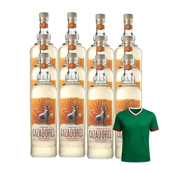 12 Tequila Cazadores Reposado 950 ml + Jersey Verde