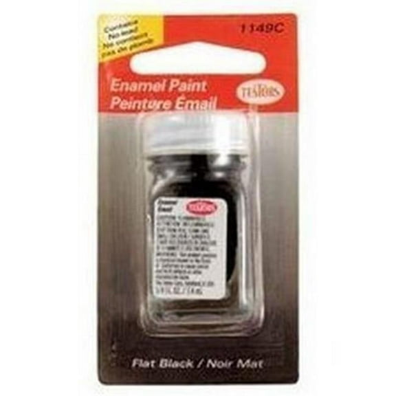 Testors 1149CX-2 Pla Model Paint Flat Black Coded