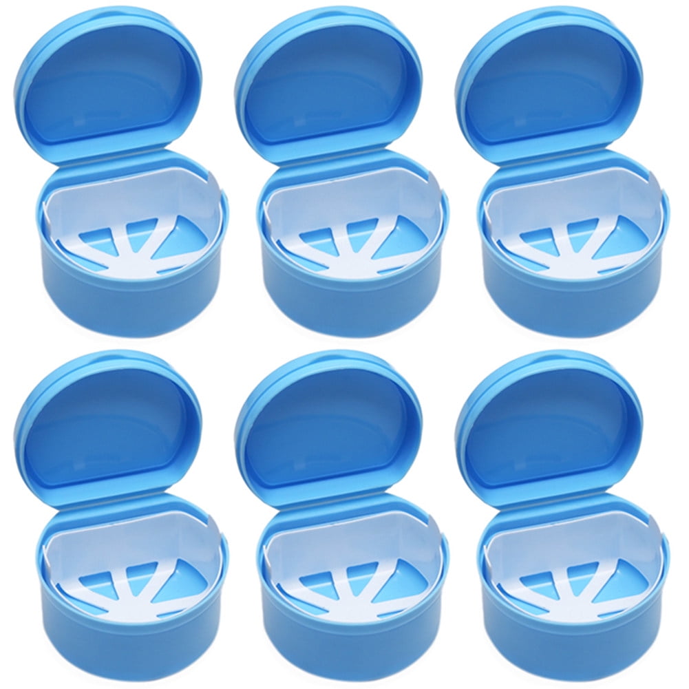 Denture Bath Box Case Dental False Teeth Storage Box with Hanging Net
