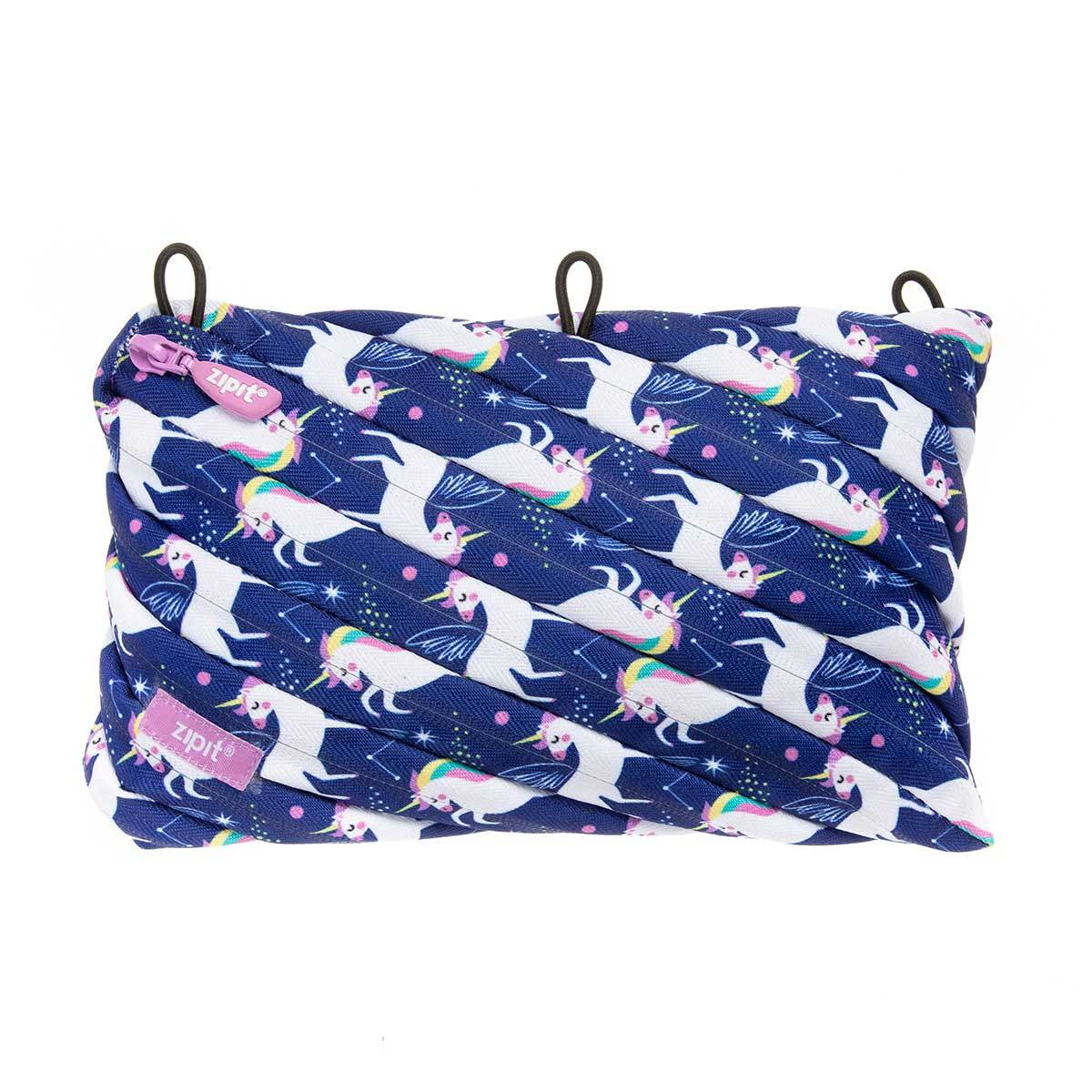 yangzhoujinbei Exquisite Colorful Unicorn Ring Zipper File Bag Pencil Case Plastic Portfolio Bag H01 