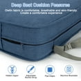 thumbnail image 6 of Aoodor 22" x 24" Patio Chair Cushions Set, Memory Foam Outdoor Deep Seat Cushions (1 Seat, 1 Back, 1 Lumbar Pillow) - Dark Blue Stripe, 6 of 8