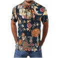 thumbnail image 1 of CEHVOM Chemise à Manches Courtes Imprimée en Coton Lin Confortable pour Hommes Mode Décontractée, 1 of 6