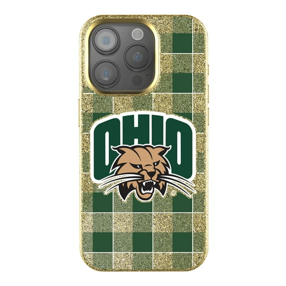 Keyscaper Ohio Bobcats Plaid Bling iPhone Case